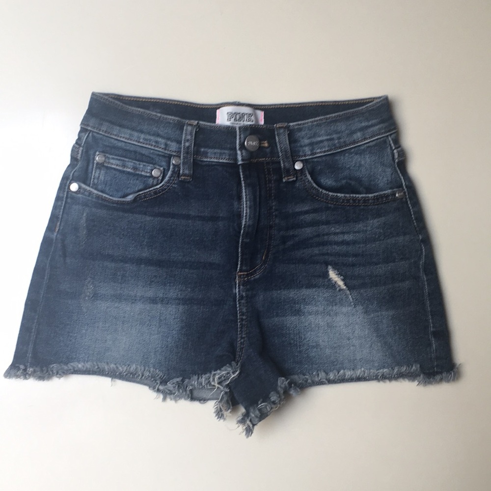 PINK Victoria Secret High Waisted Jean Shorts